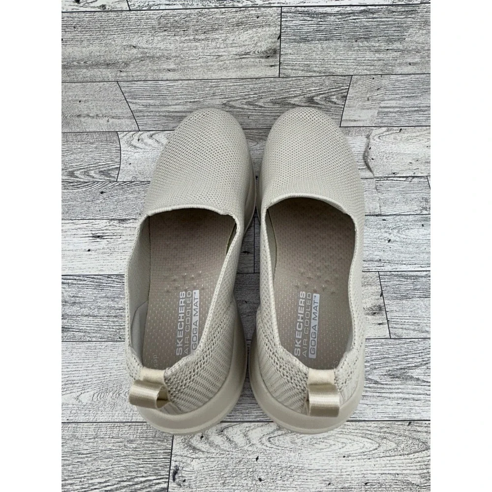 Skechers Go Walk Joy Women Sz 7 Taupe Mesh Slip On Walking Shoes 124187 TPE